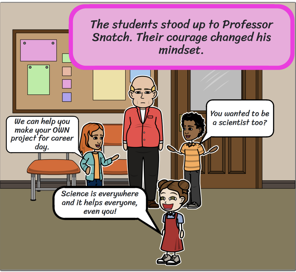 The kids helping Professor Snatch learn to love science